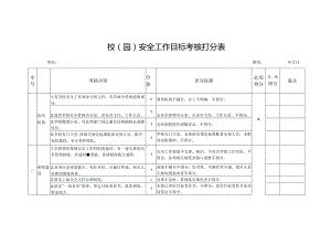 校(园)安全工作目标考核表 .docx