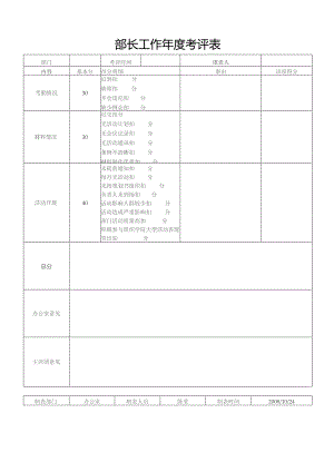 部长工作年度考评表.docx