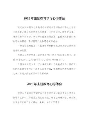 2023年村干部关于主题教育学习心得体会七篇.docx