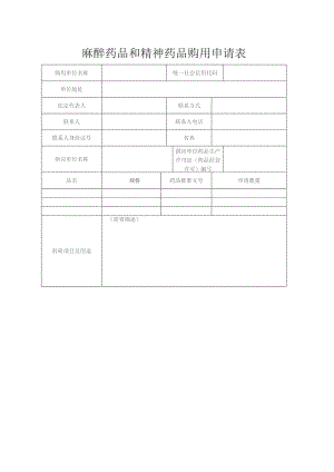 麻醉药品和精神药品购用申请表.docx