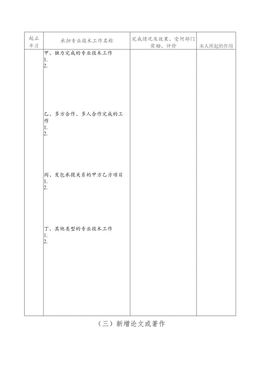 非首次申报人员新增专业技术经历和业绩成果表.docx_第2页