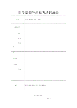 医学部领导巡视考场记录表.docx