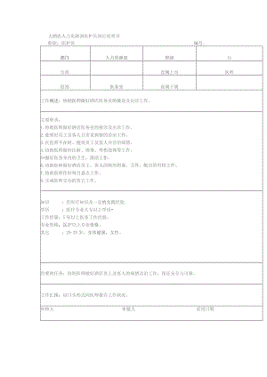 大酒店人力资源部医护员岗位说明书.docx