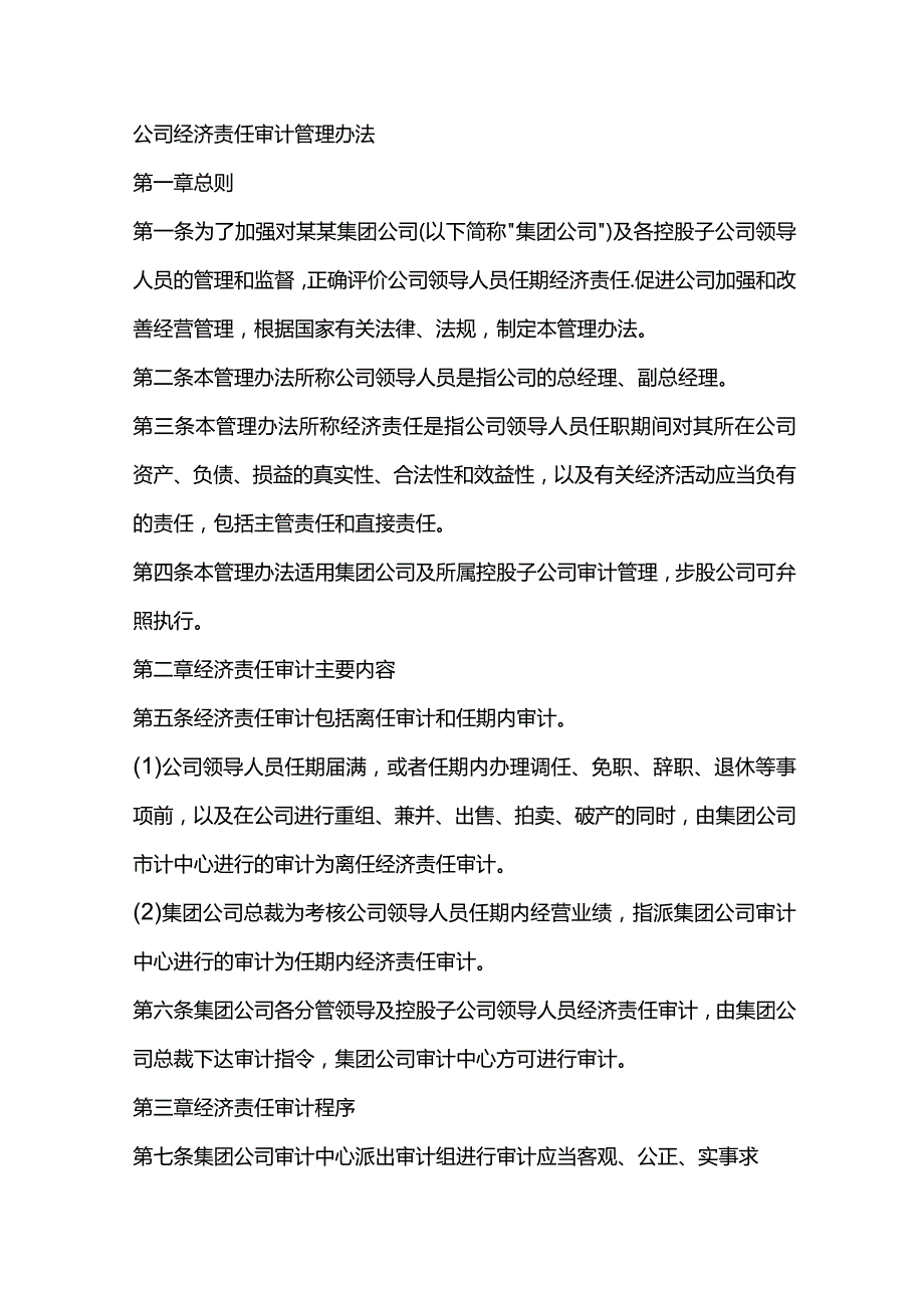 公司经济责任审计管理办法.docx_第1页