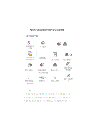 两电两充直流系统倒闸操作安全注意事项.docx