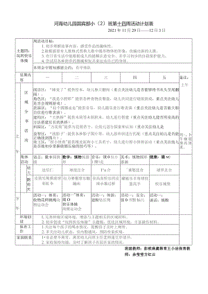 河海幼儿园国宾部小2班第十四周活动计划表.docx