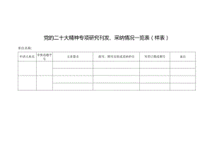 党的二十大精神专项研究刊发、采纳情况一览表样表.docx