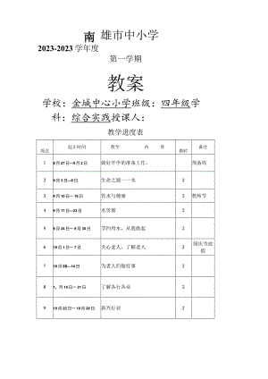 四年级上册综合实践教案.docx