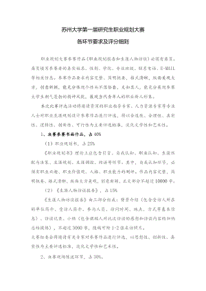 苏州大学第一届研究生职业规划大赛各环节要求及评分细则.docx