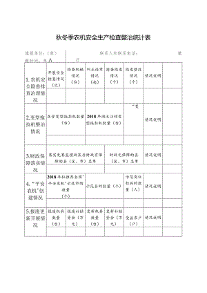 秋冬季农机安全生产检查整治统计表.docx