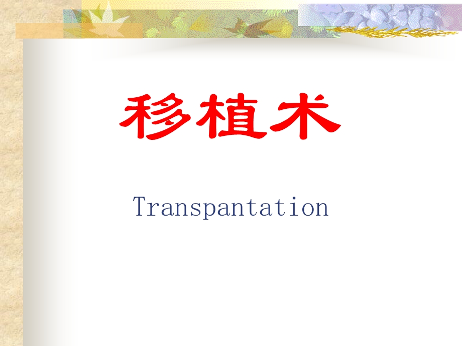 外科讲稿：移植学.ppt_第1页