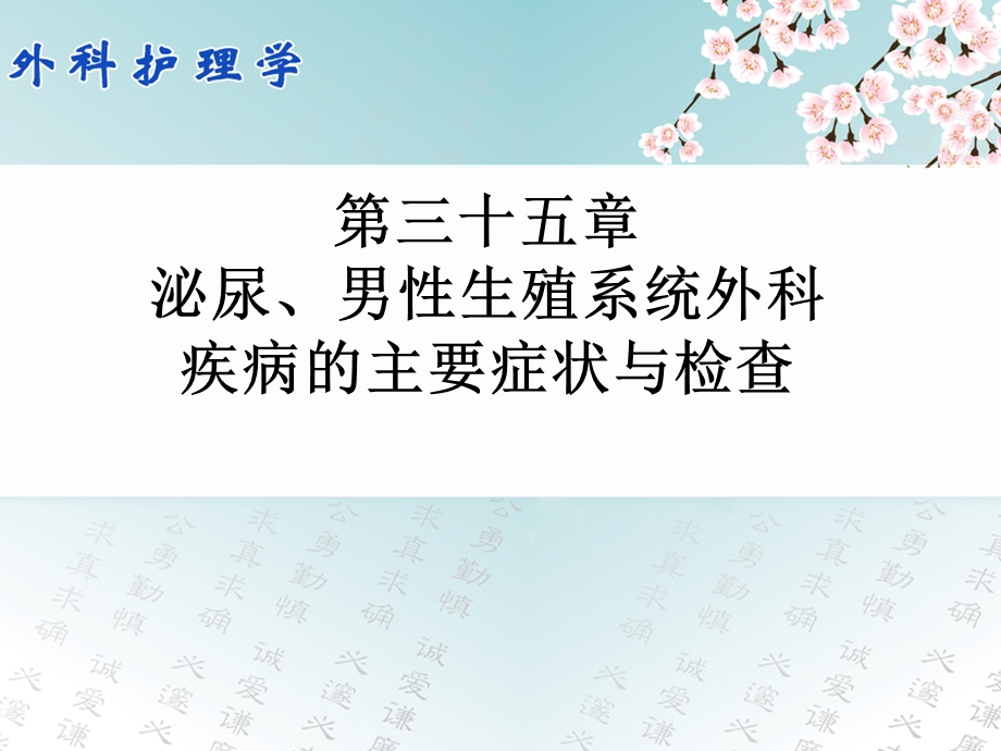 第三十五章泌尿、男性生殖系统外科疾病的主要症状与检查.ppt_第1页