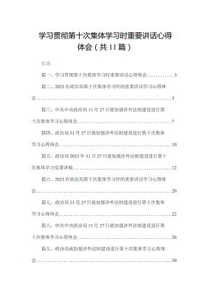 （11篇）学习贯彻第十次集体学习时重要讲话心得体会精选.docx