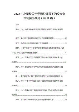 （11篇）中小学校关于党组织领导下的校长负责制实施细则范文.docx