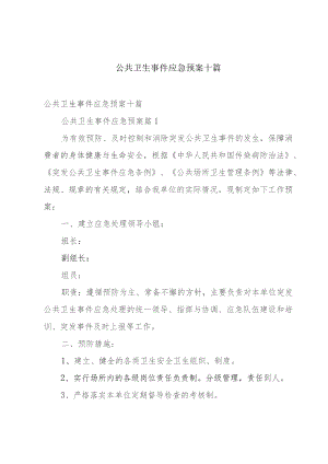 公共卫生事件应急预案十篇.docx