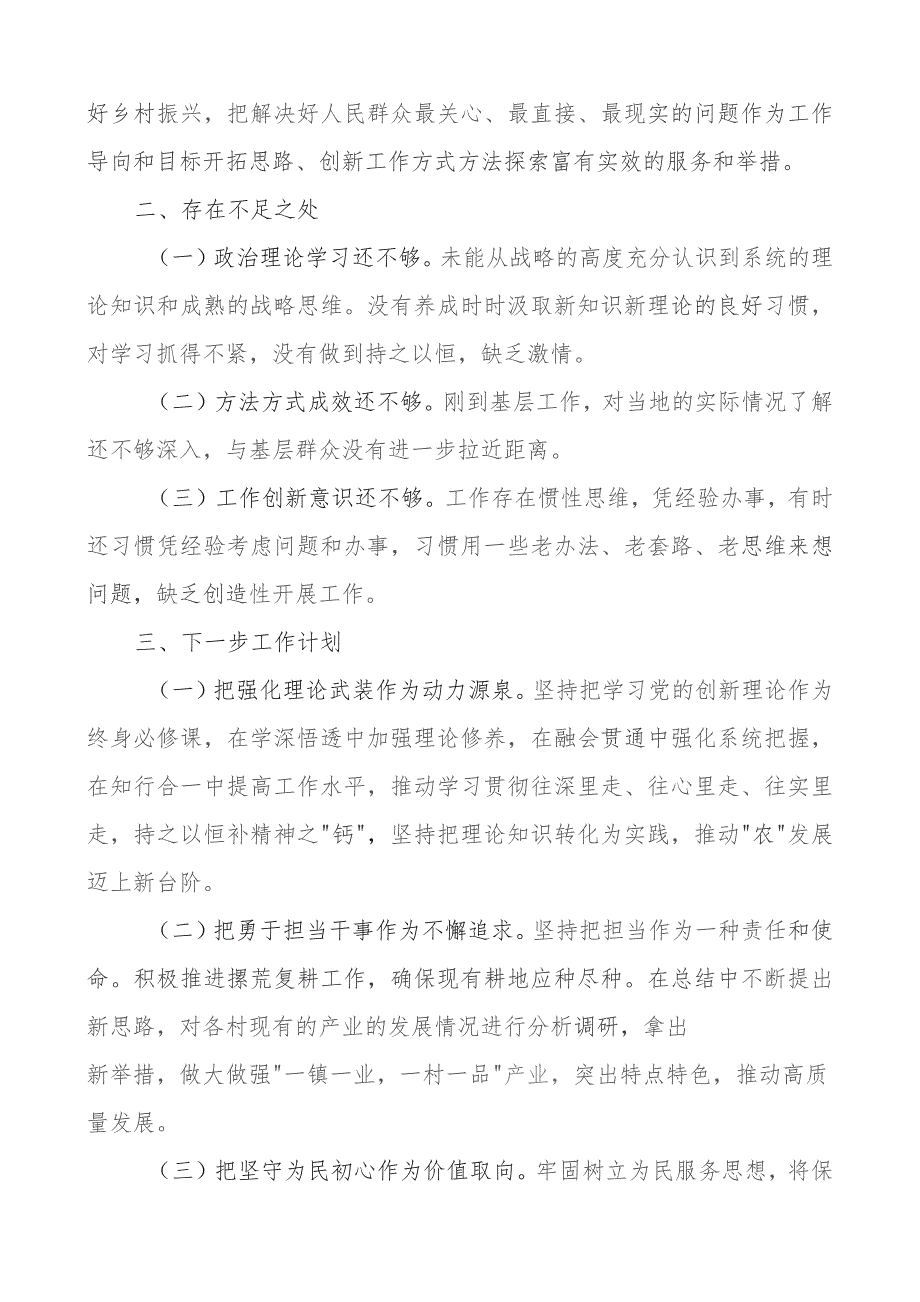 2023年乡镇分管领导个人述职述责述廉报告工作汇报总结副镇长班子成员.docx_第3页