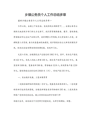 乡镇公务员个人工作总结多章.docx