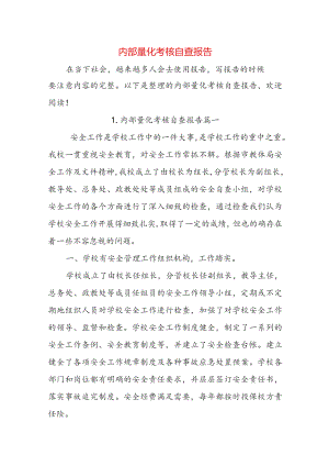 内部量化考核自查报告.docx