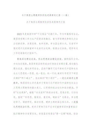 关于集团主题教育阶段性进展情况汇报(二篇).docx