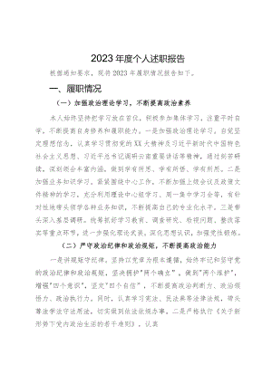 副乡长2023年度个人述职报告 .docx