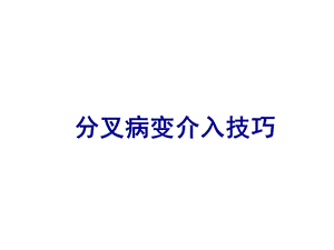 分叉病变介入技巧.ppt