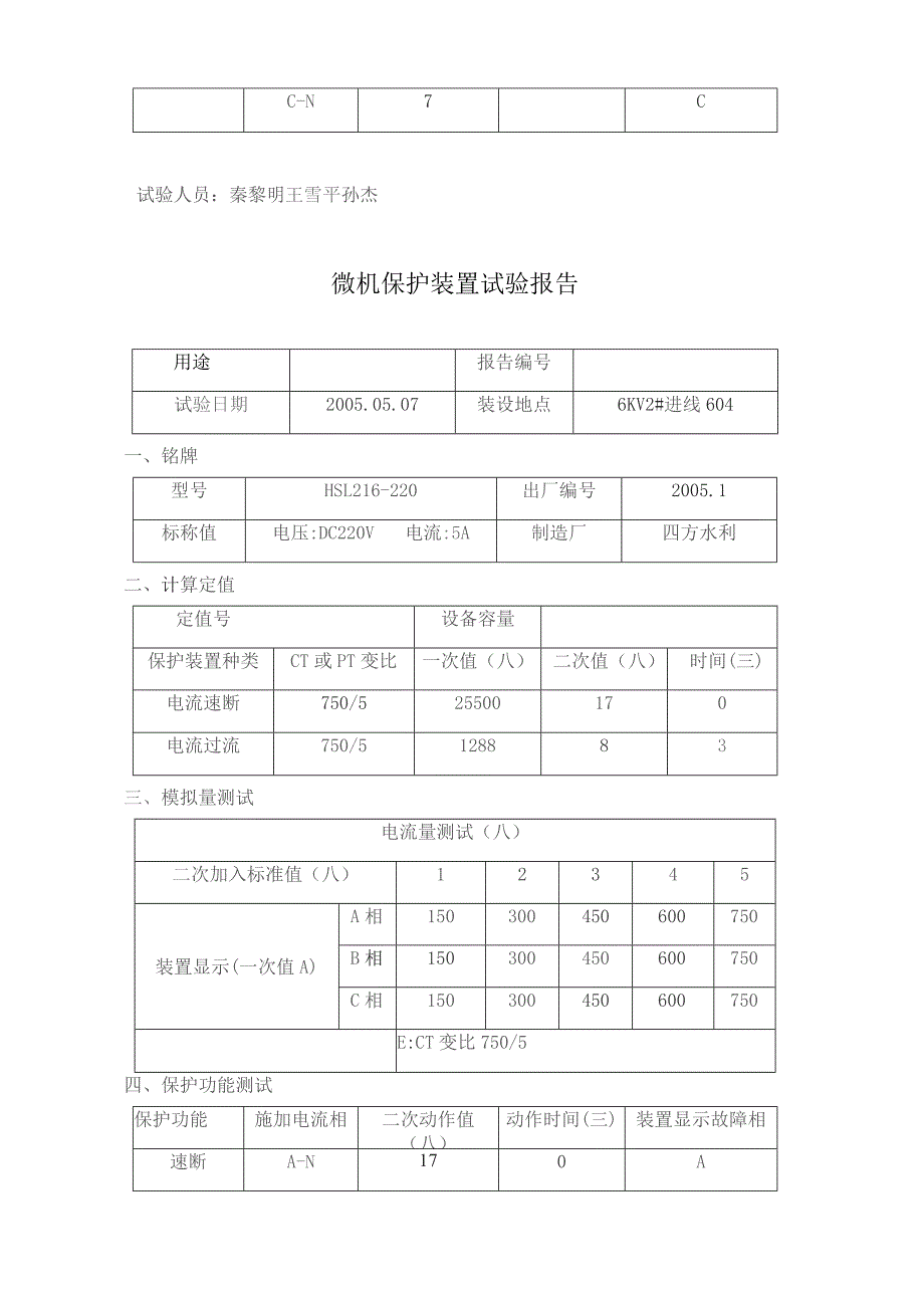 微机保护装置试验报告.docx_第2页