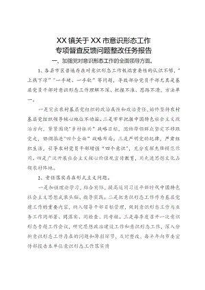 意识形态工作专项督查反馈问题整改任务报告.docx