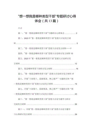 “想一想我是哪种类型干部”专题研讨心得体会13篇（精编版）.docx