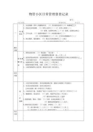 物管小区日常管理督查记录.docx