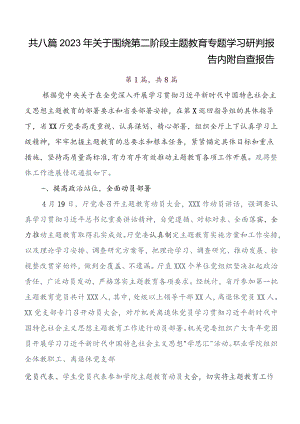 八篇2023年度在集体学习第二批题主教育工作总结含自查报告.docx