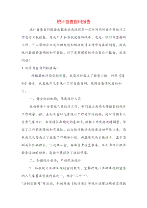 统计自查自纠报告.docx