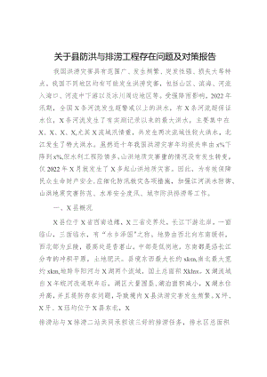 县防洪与排涝工程存在问题及对策报告（调研报告参考）.docx