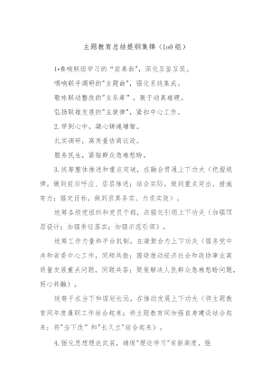 (100组)主题教育总结提纲集锦.docx