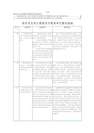 高校党支部2023年主题教育查摆剖析存在问题清单及整改措施、学深悟透强思想实干笃行建新功专题党课讲稿（2篇）.docx