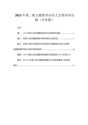 2023年第二批专题动员大会领导讲话稿（共5篇）.docx