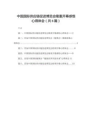 中国国际供应链促进博览会隆重开幕感悟心得体会六篇(最新精选).docx