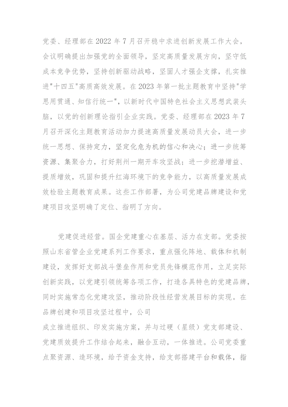 经验交流：党建领航发展红色赋能攻坚在同频共振中打造党建特色品牌.docx_第2页