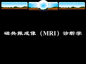 磁共振成像(MRI)诊断学.ppt