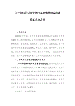 关于加快推进新能源汽车充电基础设施建设的实施方案.docx