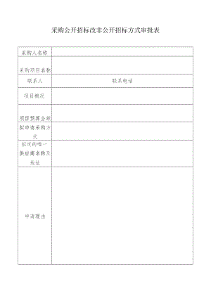 采购公开招标改非公开招标方式审批表.docx