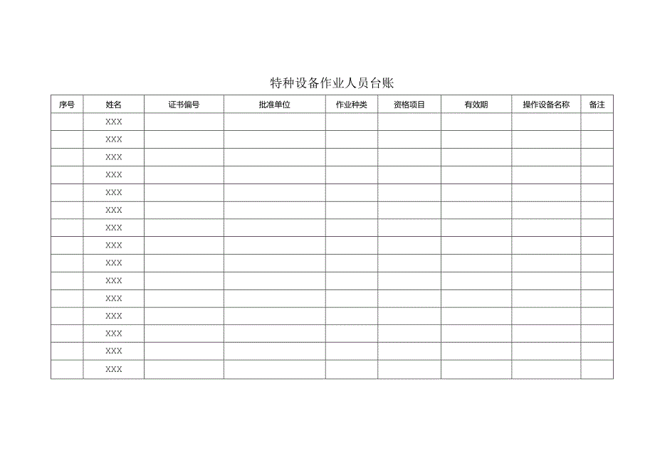 (XX企业)特种设备五个台账汇总.docx_第3页