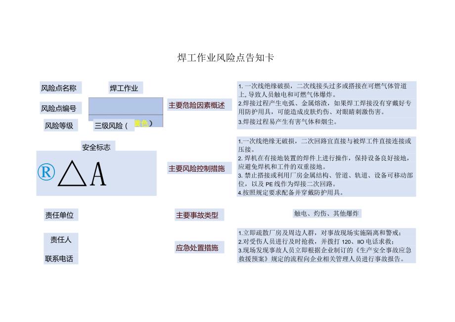 (XX企业)16个叉车、起重、打磨等风险点告知卡汇编.docx_第1页