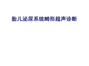 胎儿泌尿系畸形超声.ppt