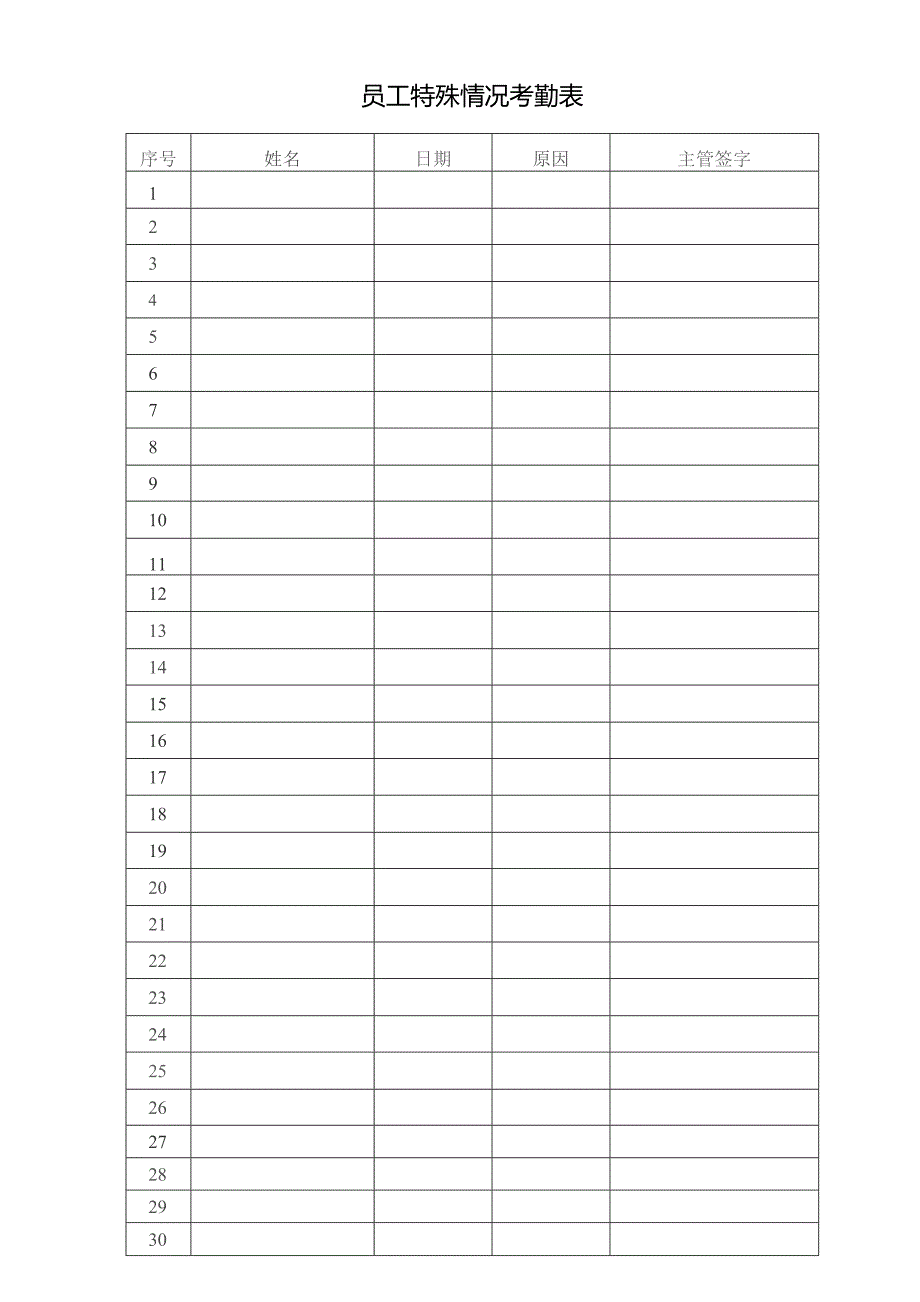 员工特殊情况考勤表.docx_第1页