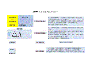 (新)XX企业安全风险点告知卡汇编.docx