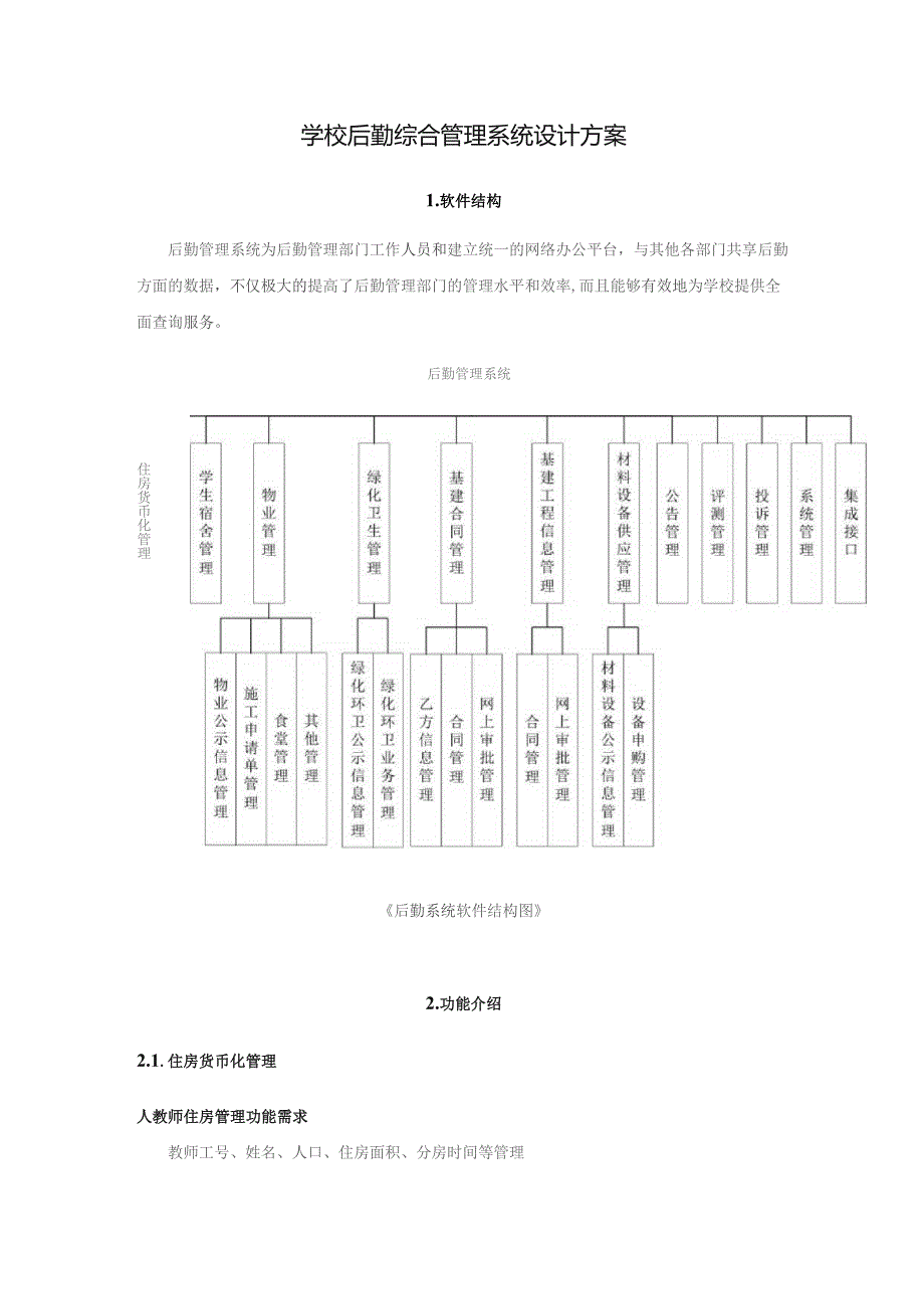 学校后勤综合管理系统设计方案.docx_第1页