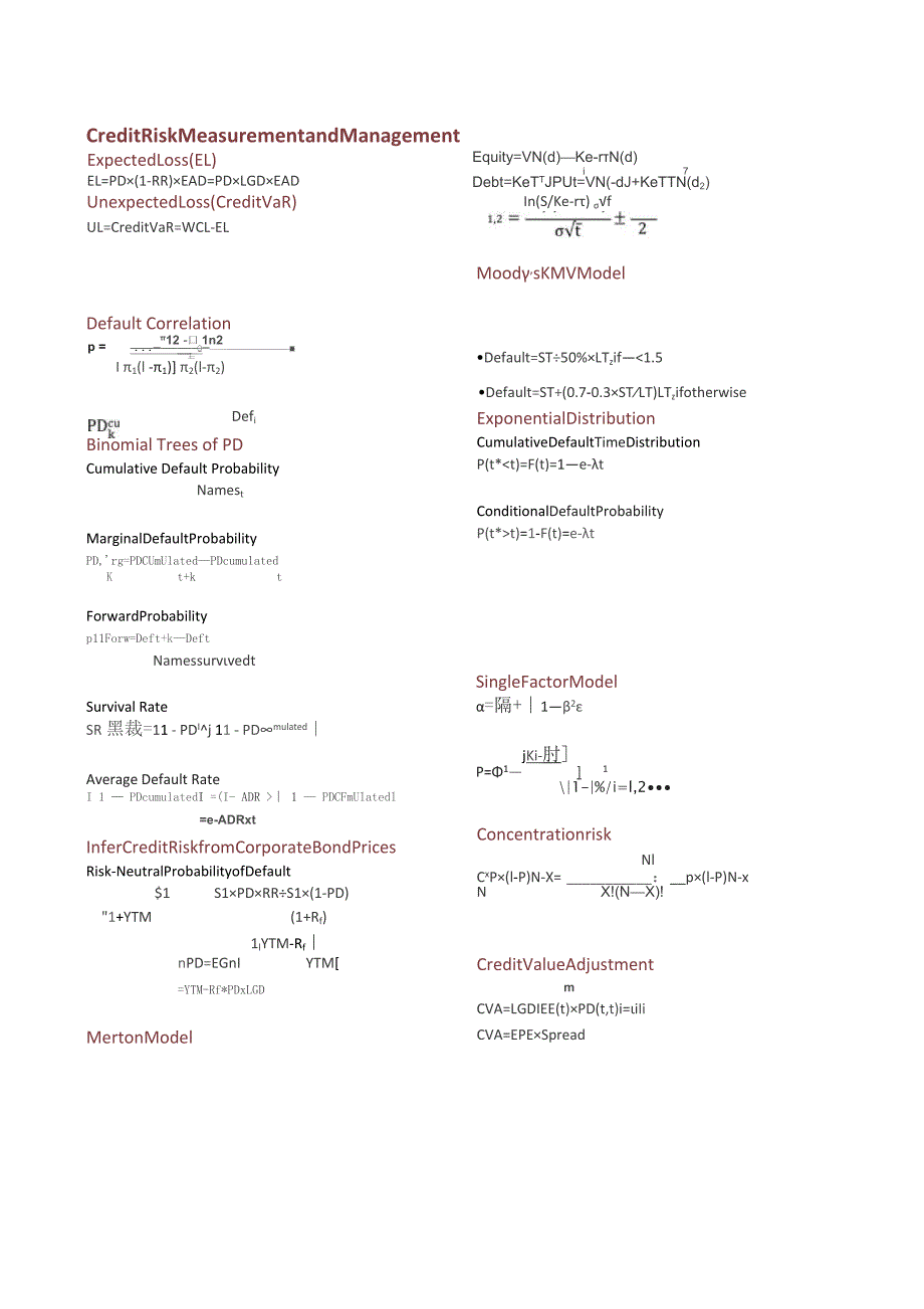 FRM二级公式表（培训资料）.docx_第2页