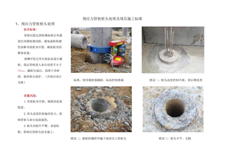 预应力管桩桩头处理及填芯施工标准.docx_第1页