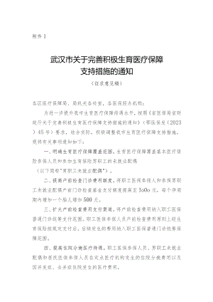 关于完善积极生育医疗保障支持措施的通知（征求意见稿）.docx