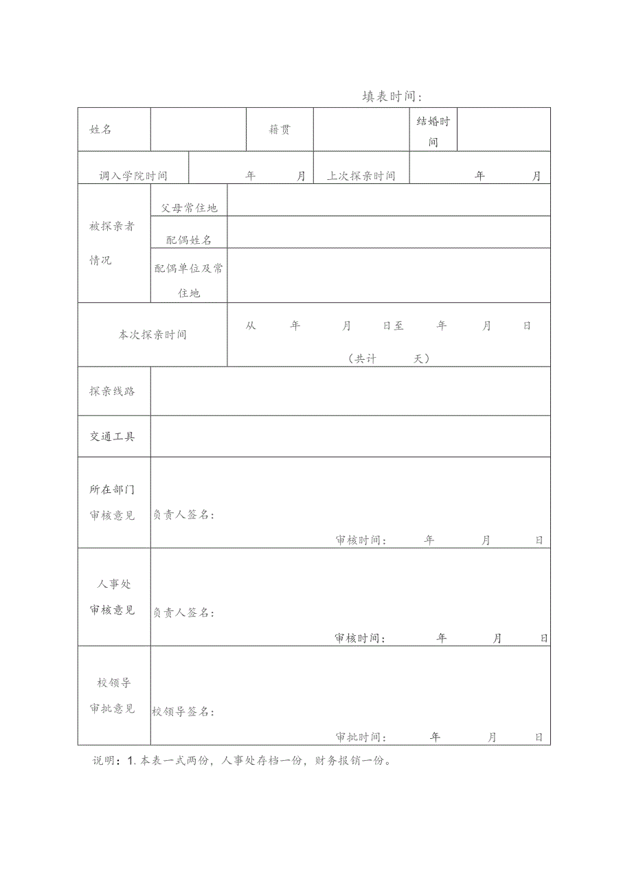 闽江师范高等专科学校探亲假申请表.docx_第1页